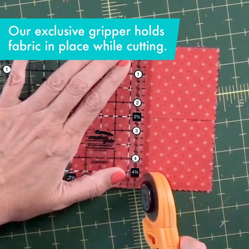 Creative Grids Perfect 5 Quilting Ruler 5in x 5in Square â€“ CGRPERF5 â€“ Made in USA, 5in x 5in, Non-Slip Grip Acrylic Quilting, Sewing, Crafting, Patchwork Ruler for Measuring & Cutting Fabric - Image 5